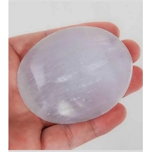 Beyaz Selenit Masaj Terapi Taşı - Oval
