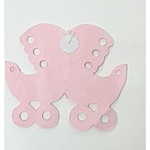 Kağıt Uzar Süs Bebek Arabası Modeli Pembe - 3,00 Mt X 17 Parça Pembe