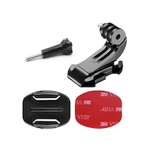 Gplus Bs04yvj 4 Parça Flat Zemin Düz Yüzey J-hook Hızlı Tak Aksiyon Kamera 3m Yapışkan Motor Kask Bağlantı Set Siyah