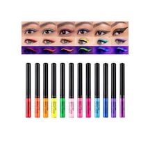 Uv Işık Neon Eyeliner Kalem Gözler Makyaj Kırmızı Su Geçirmez Sıvı Renkli Göz 33 No Box 01