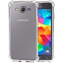 Samsung Uyumlu Galaxy J7 Şeffaf Airbag Köşe Korumalı Antishock Silikon Kapak
