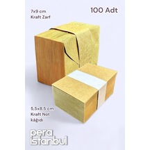100 Adet Mini Zarf 70mmx90mm Kraft Zarf Hediye Doğum Günü Dilekleri Zarfı Kraft Not Kartlı