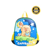 Capybara Lisanslı Çocuk Okul Sırt Çantası Eva Ön Yüzeyli Yeşil