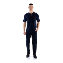 Alfa Aksesuar 03 D's Damat 02000 Kısa Kol 3'lü Erkek Pijama Takımı Lacıvert