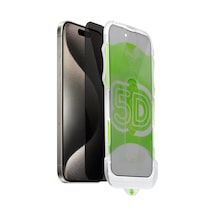 Ennar Apple iPhone 12 Uyumlu Kolay Uygulama Aparatlı Tam Kapatan Hayalet Kırılmaz Cam Ekran Koruyucu