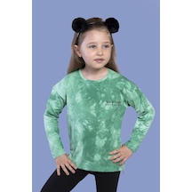 Toontoy Kids Toontoy Kız Çocuk Batik Desenli Tişört Yeşil