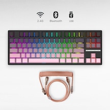 K88 Mekanik Oyun Klavyesi- 3 Modlu Hot Swap Rgb 4000 Mah Batarya + Coiled Klavye Kablosu