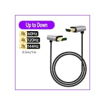 8k 90 Derece Hdmı 2.1v Kablo Kordonu 8k 60hz 4k 120hz 48gbps Earc Arc Hdcp Up To Down 0.5m Diğer