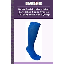 Hadpols Delux Serisi Unisex İkinci Seri Erkek Süper Trevire 2.k Saks Mavi Renk Çorap
