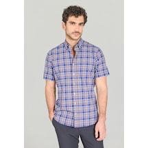 Bisse Paşa Yaka Kısa Kol Regular Fit Gömlek Kahve Gmeks250005 D11 Kahve