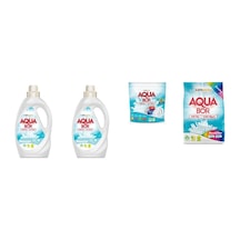 Aquabor Doğal Mineralli Sıvı Beyaz + Sıvı Beyaz + Tablet + 4 Kg Renkliler 4 Lü Set