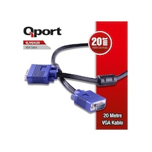 Qport Q-Vga20 15 Pin Filtreli Vga  Kablo 20Mt