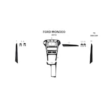 Ford Mondeo Torpido Kaplama 2010-2014 16 Parça Siyah Karbon