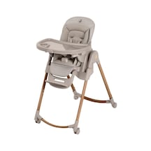 Maxi-Cosi Minla Plus 6'sı Bir Arada Ahşap Görünümlü 4 Tekerlekli Mama Sandalyesi Beige