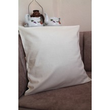 Krem Premium %100 Pamuklu Fermuarsız Kırlent Kılıfı 43x43cm