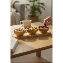 4 Parça Bambu Sosluk, Çerezlik, Kahvaltılık Karışık