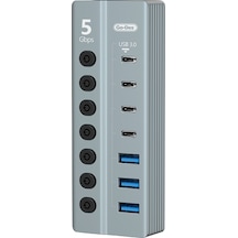 Go Des Gd-9212 7 İn 1 Çoklu Type-c Ve Usb Hub Çoğaltıcı Gri