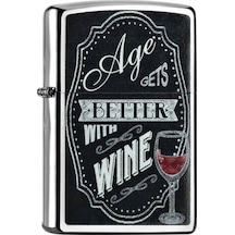 Zippo Age Gets Better With Wine Dizayn Çakmak Gri