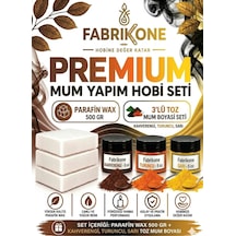 Premium Mum Yapım Hobi Seti - Parafin Wax 500 Gr - 3'lü Toz Mum Boyası Seti - Kahverengi, Turuncu, Sarı Bkfabpw5003khtsr Karışık