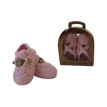 Organik Bebek Patiği Pembe Açık Gri