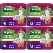Depend Emici Külot Hasta Bezi Large - Büyük Kadın 120 Adet 4 X 30'lu L