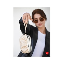 Jara Bag Uruz Çok Bölmeli Mini Clutch Omuz Çantası Krem Standart Jara22-3 Açık Vizon