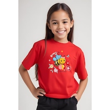 Fyk Kids Kız Çocuk Honey Baskılı Tişört Kırmızı