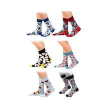 Ozzy Socks 6lı Dikişsiz Erkek Çok Renkli Desenli Çorap 4 Çok Renkli