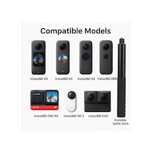 Görünmez Selfie Çubuğu, Insta360 X3, X2, X4, X5, One Rs, Go 3, One X, Evo İle Uyumlu, Alüminyum Katlanabilir Uzatma Çubuğu, 1/4 Vidalı Bağlantı, 360 Görünmez Çekim 114cm
