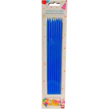 7 Li Uzun Mavi Mum 20 Cm Mavi