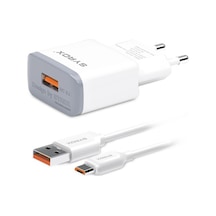 Syrox Q20 Şarj Aleti Micro Usb Kablo Set 2.0A - Beyaz (538246476)