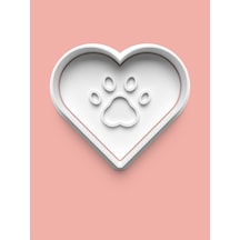 Kalp Temalı Köpek Patisi Kurabiye Kalıbı Ve Şeker Hamuru Kalıbı 0340-15