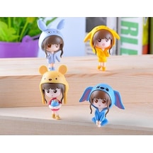 Lijinxu 4 Adet Bahçe Minyatür Heykelcik El Sanatları Mikro