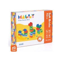 Magly Soft Bricks Yumuşak Yapı Blokları - Çocuklar İçin Renkli Esnek 42 Parça Yapı Blok Seti