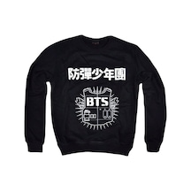 Bts Baskılı Sweatshirt Siyah