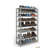 Çelik Raf 8 Katlı Ayakkabılık Rafı 43x93x200 Dekoratif Raf, Depo Rafı, Arşiv Rafı, Kiler Rafı Galvaniz