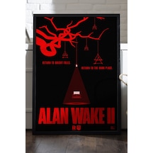 Alan Wake Siyah Ahşap Çerçeveli Poster, Dekoratif Oyun Duvar Tablosu