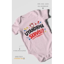 Morivokids Uyandırma Servisi Kısa Kollu Bebek Body %100 Pamuk Bebe Pembe