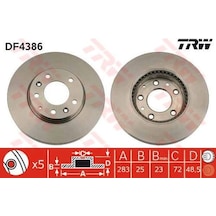 Trw Df4386 Ön Fren Diski Aynası Mazda 6 2002-2007 283mm Gj6y3325xa