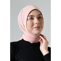 Üç Farklı Bağlamalı Tesettür Hazır Pratik Şal Pembe Pembe