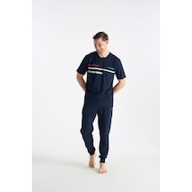 U.S. Polo Assn. Lisanslı Erkek Lacivert Pijama Takım 19038