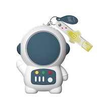 Devils Eye Karikatür Astronot Bıçaksız Elektrikli Depolama Fanı Anahtarlık R8l3ev Gri