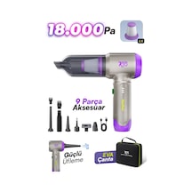 7go 7gab-02 Kablosuz Araç İçi Süpürge 18.000pa Güçlü Emiş Fırçasız Motor 6000mah Batarya Toz