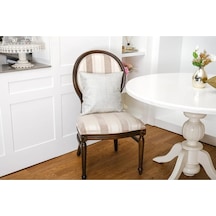 Linen Pamuk Keten Baskılı Krem/gümüş Kırlent 45 45 Cm Ikili - 561 45 x 45