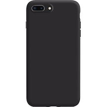 İphone 7 Plus/8 Plus Uyumlu Premium Lansman Liquid Silikon Kılıf İçi Kadife-siyah Siyah