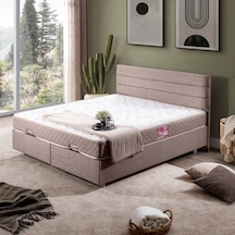 Sofia Çift Kişilik Baza Başlık Letto Yatak Seti - Açık Kahve 140 x 190