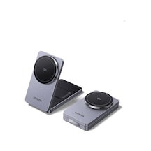 Ugreen 2'si 1 Arada 30w Magnetik Wireless Kablosuz Şarj Cihazı, Siyah, 45023 Standart