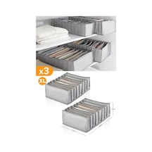 2 Adet - 8 Gözlü Gri Benekli Çekmece Içi Düzenleyici Organizer Xlarge Diğer