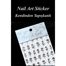 Nail Art Sticker Kendinden Yapışkanlı, Tırnak Süsleme, Tırnak Dövmesi Stikır H324 Çok Renkli-h324
