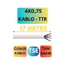 Öznur 4x0,75 Ttr Kablo Metre Seçenekli Beyaz - 17 Metre